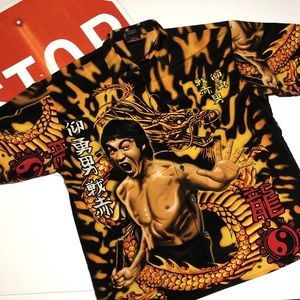 Vintage Bruce Lee Crazy 🐉 Print amazing color